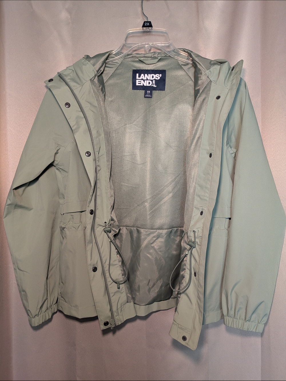 Lands' End Light Green/Mint Hooded Anorak Jacket - Picture 4 of 4